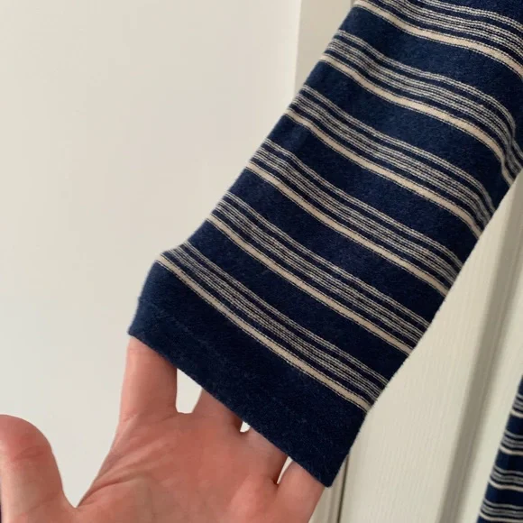 Wrap London Size 14 Dress Long Jumper Knitted Stripe Navy Maxi Nautical - Picture 7 of 8